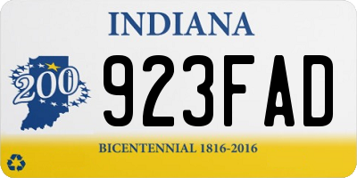 IN license plate 923FAD