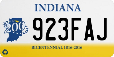 IN license plate 923FAJ
