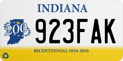 IN license plate 923FAK