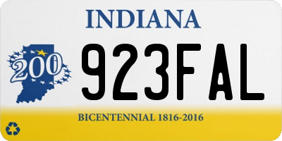 IN license plate 923FAL