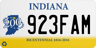 IN license plate 923FAM