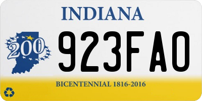 IN license plate 923FAO