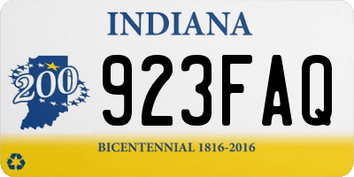 IN license plate 923FAQ