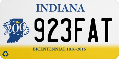 IN license plate 923FAT