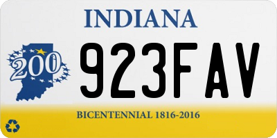 IN license plate 923FAV