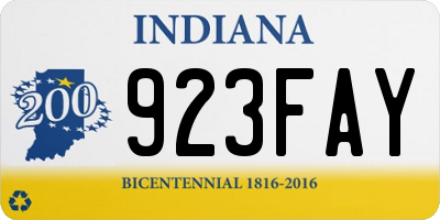 IN license plate 923FAY