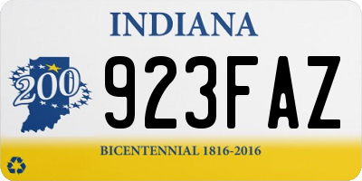 IN license plate 923FAZ