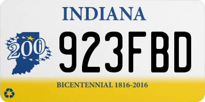 IN license plate 923FBD