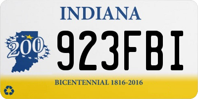 IN license plate 923FBI