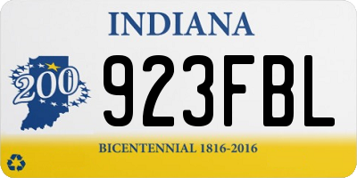 IN license plate 923FBL