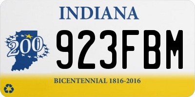 IN license plate 923FBM