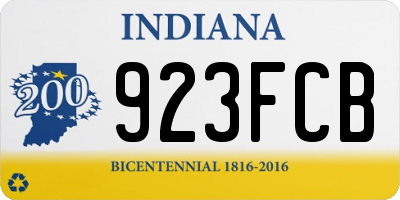 IN license plate 923FCB
