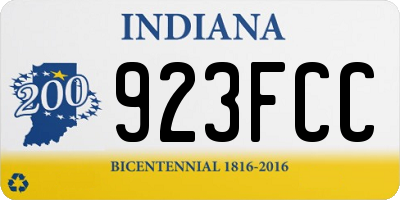 IN license plate 923FCC