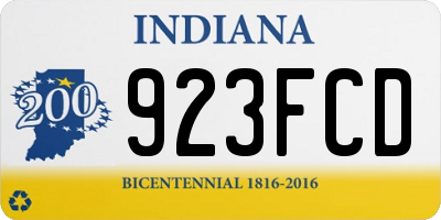 IN license plate 923FCD