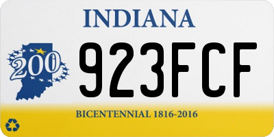 IN license plate 923FCF