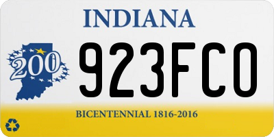 IN license plate 923FCO