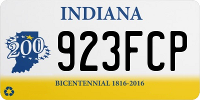 IN license plate 923FCP