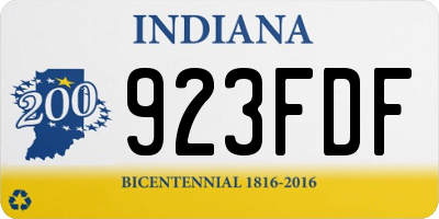 IN license plate 923FDF