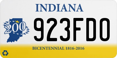 IN license plate 923FDO