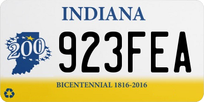 IN license plate 923FEA