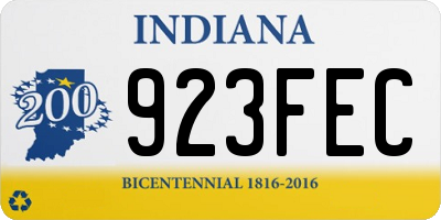 IN license plate 923FEC