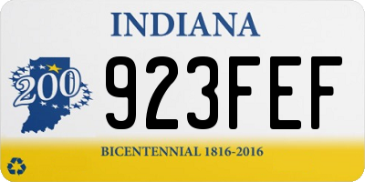 IN license plate 923FEF