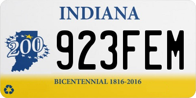 IN license plate 923FEM