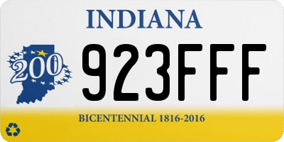 IN license plate 923FFF