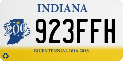 IN license plate 923FFH