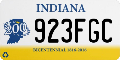 IN license plate 923FGC