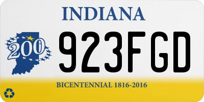 IN license plate 923FGD