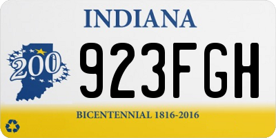IN license plate 923FGH
