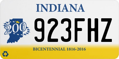 IN license plate 923FHZ