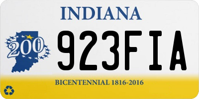 IN license plate 923FIA
