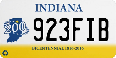 IN license plate 923FIB