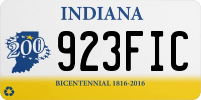 IN license plate 923FIC