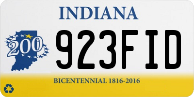 IN license plate 923FID
