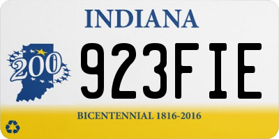 IN license plate 923FIE