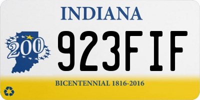 IN license plate 923FIF