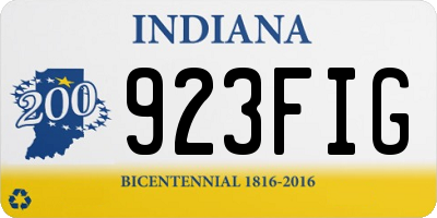 IN license plate 923FIG
