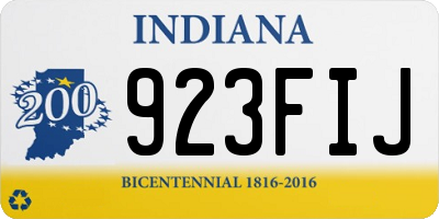 IN license plate 923FIJ