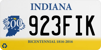 IN license plate 923FIK