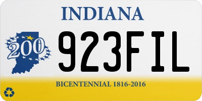 IN license plate 923FIL