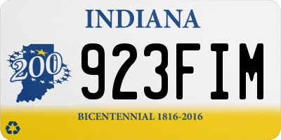 IN license plate 923FIM