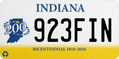 IN license plate 923FIN