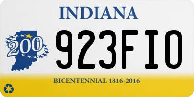 IN license plate 923FIO