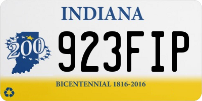 IN license plate 923FIP