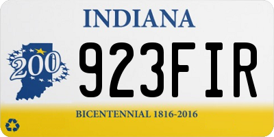 IN license plate 923FIR