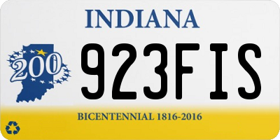 IN license plate 923FIS