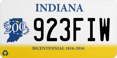 IN license plate 923FIW